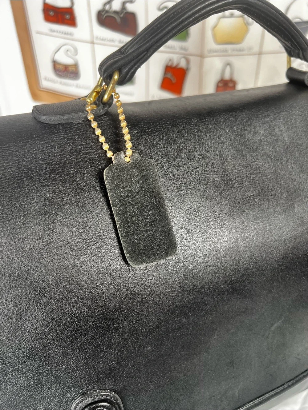 VTG Coach Black Leather Lexington Briefcase 8006 Made in USA with Paperwork